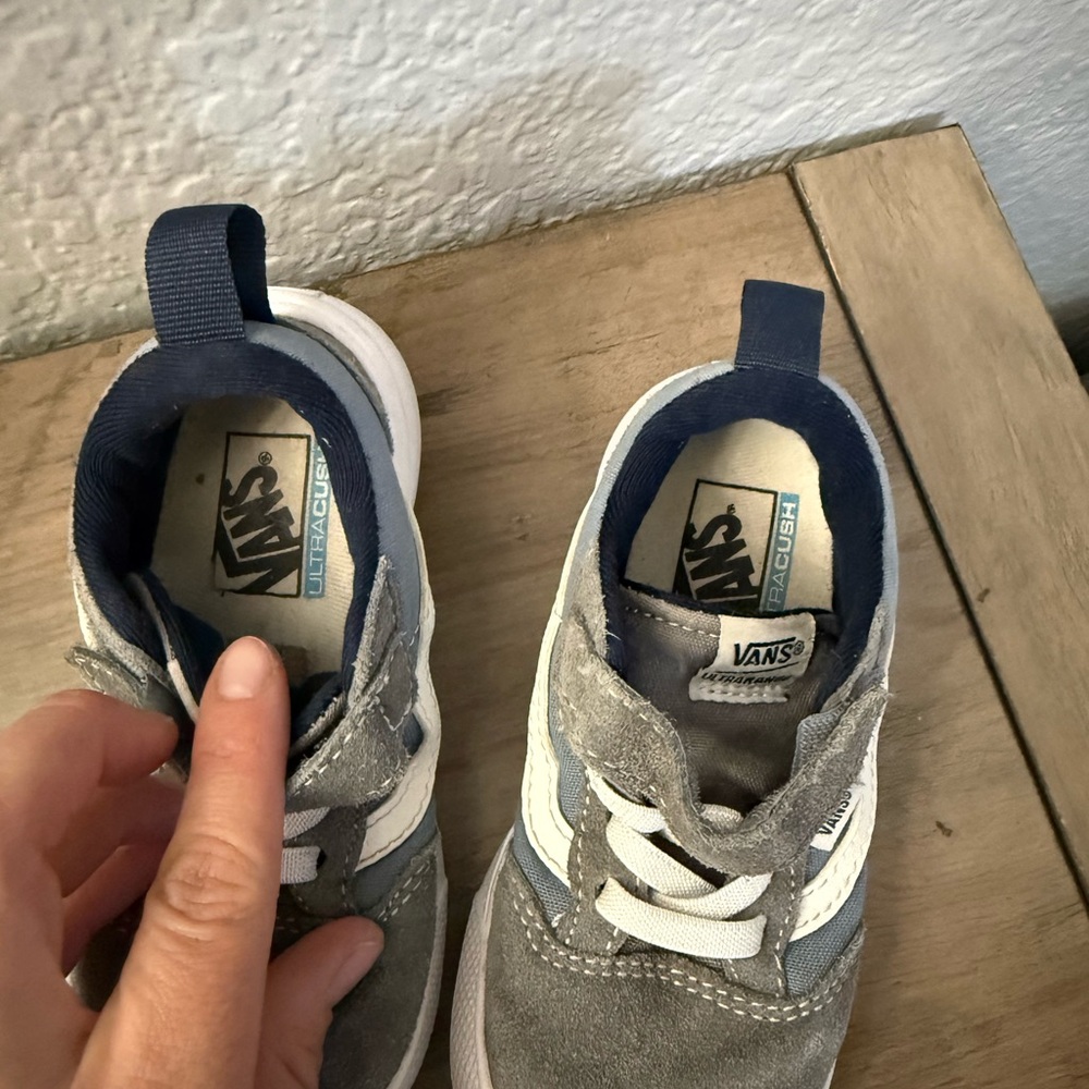 Vans Kids Gray and White Sneakers - Picture 7 of 7
